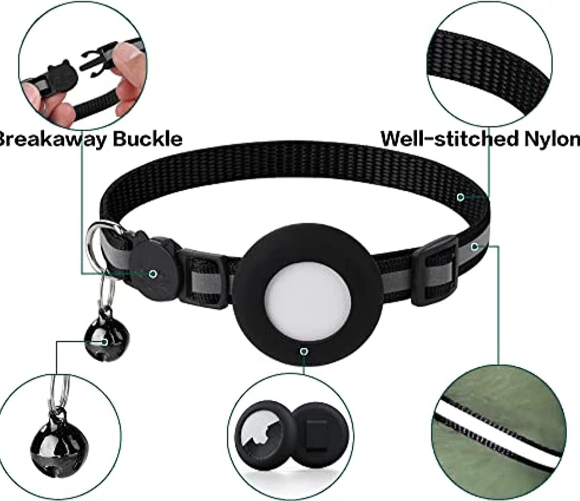 Seu gato sempre ao alcance: Garanta a tranquilidade de saber onde está seu peludo com a ATUBAN Airtag Cat Collar, uma coleira que une segurança e tecnologia. shopjponline.com