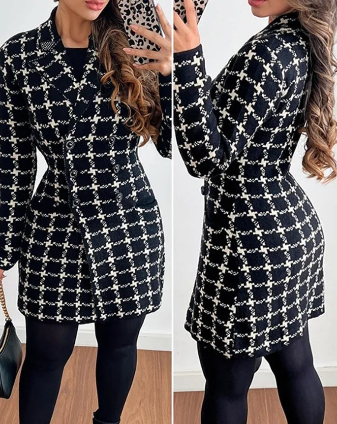 Veste Elegante Inverno: Casaco Xadrez Sofisticado shopjponline.com