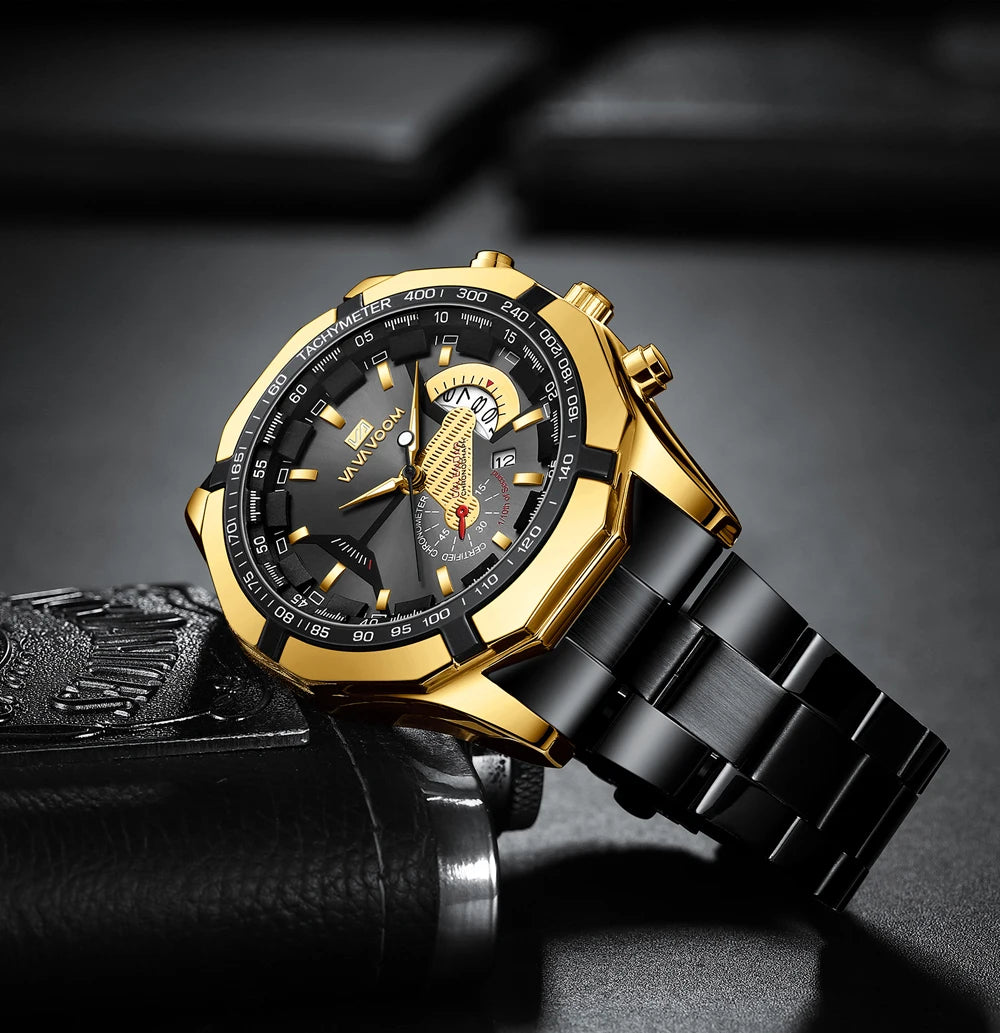 Cronos Elegante - Luxo e Estilo em Relógios Dourados para Homens de Bom Gosto. shopjponline.com