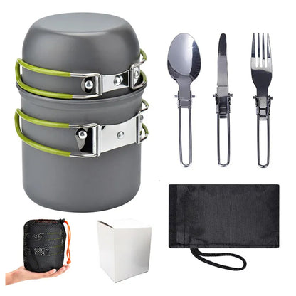 Conjunto de Cozinha Portátil para Campismo: Fogão a Gás Mini e Utensílios - Aventureiro Chef shopjponline.com