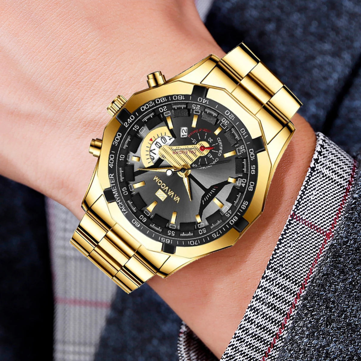 Cronos Elegante - Luxo e Estilo em Relógios Dourados para Homens de Bom Gosto. shopjponline.com