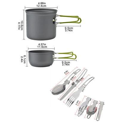 Conjunto de Cozinha Portátil para Campismo: Fogão a Gás Mini e Utensílios - Aventureiro Chef shopjponline.com