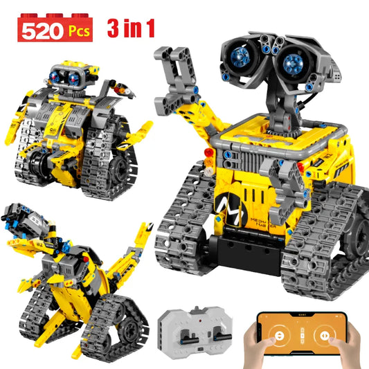 Mega Construtor 3 em 1: Robô Escavador RC, Carro de Corrida e Bulldozer - 520 Peças de Pura Imaginação para os Jovens Construtores! shopjponline.com
