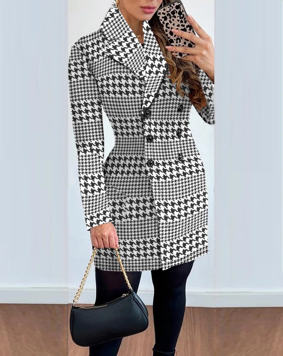 Veste Elegante Inverno: Casaco Xadrez Sofisticado shopjponline.com