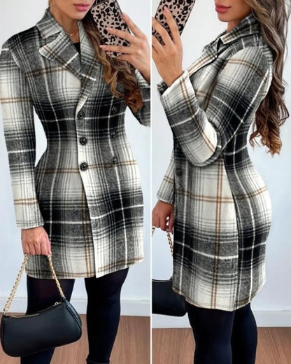 Veste Elegante Inverno: Casaco Xadrez Sofisticado shopjponline.com