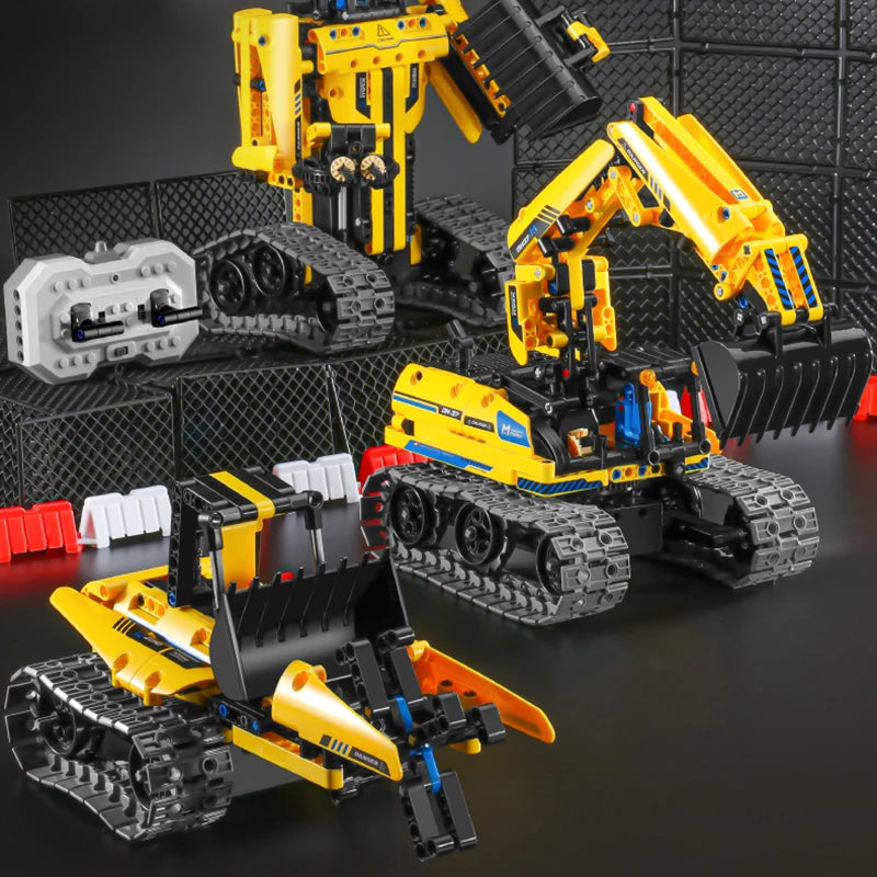 Mega Construtor 3 em 1: Robô Escavador RC, Carro de Corrida e Bulldozer - 520 Peças de Pura Imaginação para os Jovens Construtores! shopjponline.com