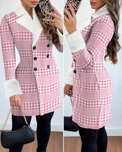 Veste Elegante Inverno: Casaco Xadrez Sofisticado shopjponline.com